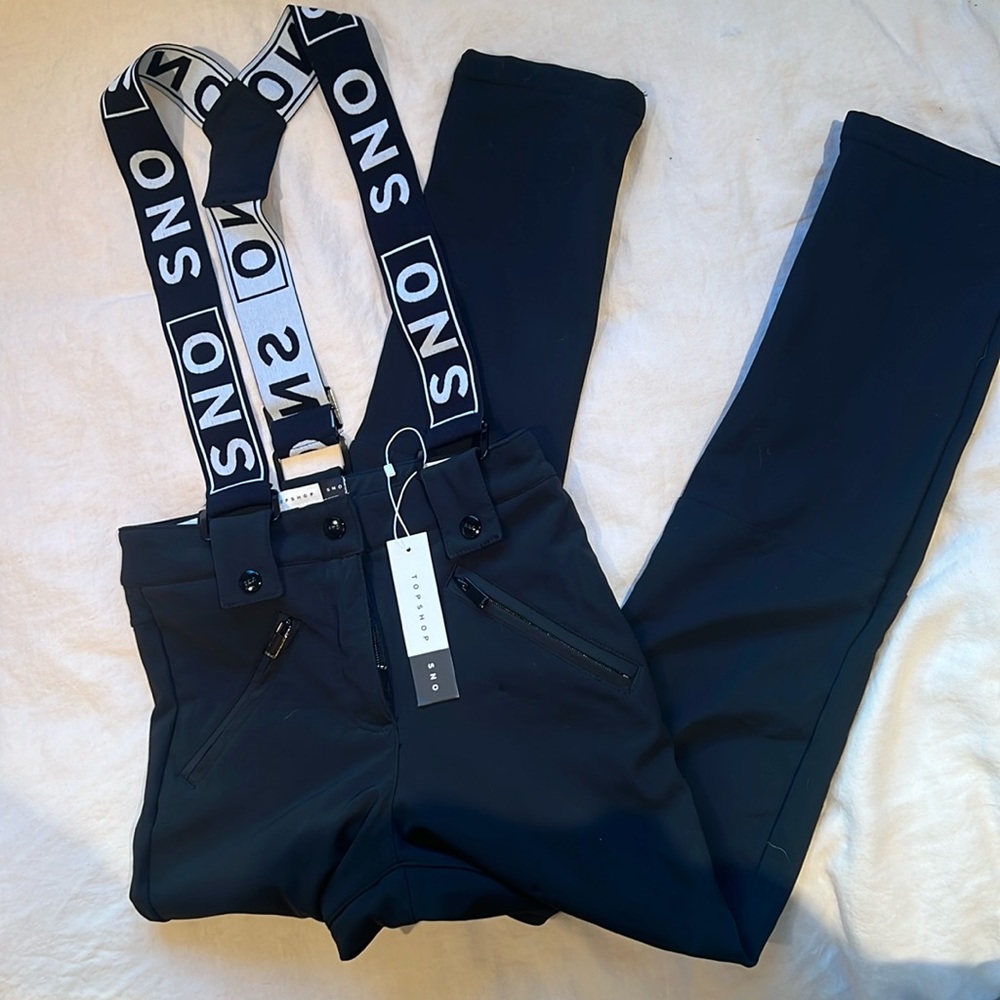 NWT Topshop SNO Suspender Slim Ski Pants size 4